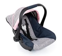 Bayer Design 67927AA siège d'auto de poupée avec Pare-Soleil et Ceinture de sécurité, Accessoire pour Poupon jusqu'à 46cm, à partir de 3 Ans