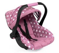 Bayer Design Siège auto pour poupées 67976AB Deluxe, toit, poignée réglable, ceinture, Rose à pois