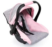 Bayer Design siège d'auto de poupée avec Pare-Soleil, Ceinture de sécurité | accessoire poupon jusqu'à 46cm, avec revêtement en tissu rembourré, le siège se balance, pour dormir, nourrir et porter