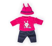 Bayer Design 83879AA Vêtements pour poupée de 33-38cm, Accessoires pour Poupon, Pantalon, Haut et Casquette, Bleu, Rose