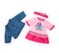 Bayer Design Design-83882AA 83882AA Vêtements 33-38cm, Accessoires pour poupées, Robe, Veste et Bandeau, Tenue, Ensemble avec sirène, Rose, Jean, Petit
