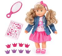 Bayer: Mon premier Charlene - 16 """" Sounds Doll - Sons de baiser et de rire Jean veste rose et fleurs de corps doux poupe pour enfants