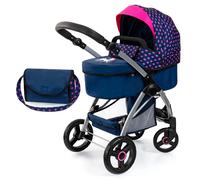 Bayer Design Landau de poupée City Max – Sac, Hauteur réglable, Transformable en poussette canne