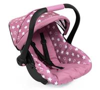 Bayer Design Siège auto pour poupées 67976AB Deluxe, toit, poignée réglable, ceinture, Rose à pois