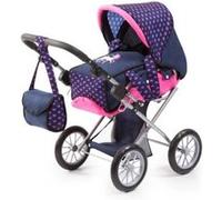 BAYER Poussette Landau pour poupée City Star licorne bleu et rose vif réglable avec un sac a bandouliere