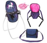 BAYER Set Accessoires pour poupée licorne bleu et rose vif Bleu G