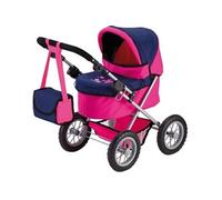 BAYER Poussette Landau Pour Poupée Trendy Classic Bleu Rose, Réglable - 68 Cm