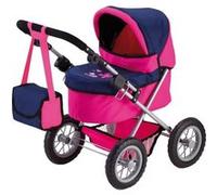 BAYER Poussette Landau Pour Poupée Trendy Classic Bleu Rose, Réglable - 68 Cm