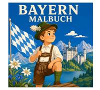 Bayern Malbuch: 50 wunderschöne Ausmalbilder mit bayerischen Sehenswürdigkeiten, Alpen, Schlössern, Traditionen, Trachten, Natur und Kultur