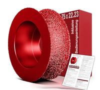 BAYERTAL® Fraises à rayon diamantées pour bords extérieurs - Ø 75 mm x 22,23 R10 pour arrondir les carreaux durs Granit etc - compatibles avec Meuleuse d'angle Flex