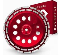 BAYERTAL® Meule boisseau diamantée 230 mm x M14 - Diamants industriels robustes à double rangée - Disque diamanté - Compatible avec meuleuses d’angle & Flex - Meule Ø 230 mm