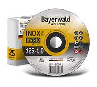 Bayerwald BWT-10 Disque à tronçonner le métal | Ø125 mm - épaisseur 1 mm - alésage 22.23 mm | Forme : droite | convient pour l'inox/l'acier de construction/l'hardox/les tôles | convient pour les meule