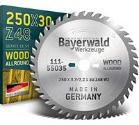 Bayerwald - Carbure de tungstène - Ø 250 x 3.2 x 30 | Z=48 GW | Série 11.55 - Denture alternée pour coupes longitudinales et transversales dans le bois/les dérivés du bois