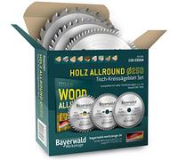 Bayerwald Jeu de lames de scie circulaire Ø250 (3 pces) - pour bois coupe longitudinale et transversale Allround - convient aux scies circulaires de table de Bosch, Metabo, Scheppach, Festool et bien
