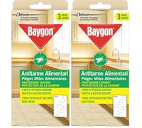Baygon Anti-Mites - Piège Mites Alimentaires - Jusqu'à 8 Semaines d'Efficacité - 3 Pièges (Lot de 2)