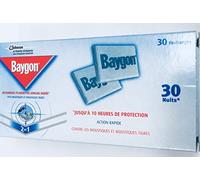 Baygon Insecticide/Recharges pour Diffuseur Électrique en Plaquettes Moustiques/Moustiques Tigres Longue Durée 2 en 1 Pack de 30 - Lot de 4