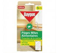 Baygon - Pièges anti-mites alimentaires - 2 mois d'efficacité - Sans odeur - 3 unités