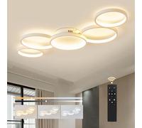 BAYHT Plafond lumineux LED pour salon Noir Plafonnier LED rond dimmable 50W 6000LM avec télécommande 3000K-6500K Adapté au salon, plafonnier de chambre à coucher