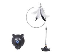 bayicie Jouet pour chat avec ventouse - Jouet interactif pour chat - Fixation par pression - Bâton sur le sol - Baguette pour chat - Fil d'acier flexible