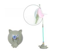 bayicie Jouet pour chat avec ventouse - Jouet interactif pour chat - Fixation par pression - Bâton sur le sol - Baguette pour chat - Fil d'acier flexible