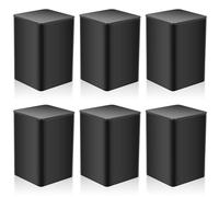 bayidun 6 Pcs Boite a The Vrac, Boite à Thé Carrées en Métal, Boîtes de Conservation avec Couvercles pour Café épices Thé Cuisine, 85 x 85 x 130 mm, Noir