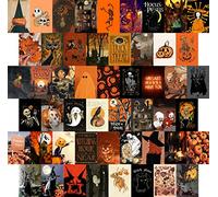 BAYKUL Lot de 54 affiches murales d’Halloween, décoration murale esthétique pour adolescentes, sorcière et chambre mystique