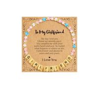 BAYLAY Bracelet de perles inspirant pour femme, cadeau pour petite-fille/fille/maman/sœur/femme/nièce/tante/amie/nana/gii, fête des mères, anniversaire, 6+2, Pas de gemme