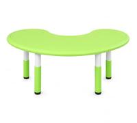 Bayli Bureau pour enfant - Hauteur réglable - 43 à 51 cm - 120 x 65 cm - En plastique vert - Table demi-lune multifonction pour garçons et filles de 2 à 10 ans