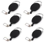 Bayli Lot de 6 yoyo porte-clés avec corde de 60 cm - Porte-badge - 6,5 x 3,5 cm - Porte-clés extensible - Mousqueton pour pantalon - Porte-badge JoJo - Clip rétractable - Porte-cartes - Porte-clés