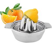 Bayli Presse-agrumes manuel en acier inoxydable | Ø12.5cm Presse-agrumes | Presse-citron avec récipient collecteur et bec verseur | Presse-lime | Presse-fruits | Presse-orange | Extracteur de jus pour
