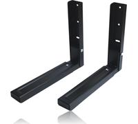 Bayli Support pour micro-ondes extensible 30-47cm - Micro-ondes capacité de charge 40kg - Support pour micro-ondes - Couleur noir - Mini support pour four avec matériel de montage - Fixation murale -