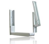 Bayli Support pour micro-ondes extensible 31-47,5 cm - Charge maximale : 40 kg - Support pour micro-ondes - Étagère de cuisine - Support pour mini four avec matériel de montage - Fixation murale -
