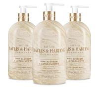 Baylis and Harding Elements Pink Blossom and Lotus Flower Wash pour les mains, 500 ml (lot de 3) - Vegan Friendly
