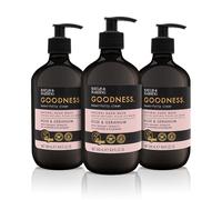 Baylis & Harding Goodness Lot de 3 nettoyants naturels pour les mains Rose et géranium 500 ml