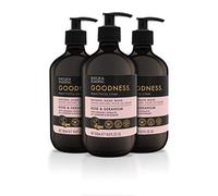 Baylis & Harding Goodness Lot de 3 nettoyants naturels pour les mains Rose et géranium 500 ml
