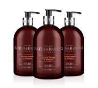 (3 PACK) Baylis & Harding BLACK PEPPER & GINSENG Hand Wash (3 x 500ml) by Baylis & Harding,