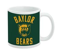 Baylor University Bears Tasse à café en céramique avec logo de l'Université des ours - Tasse cadeau fantaisie pour café, thé et boissons chaudes - 325 ml - Blanc