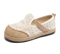 Baymate Espadrilles en Lin à Motifs pour Femmes | Chaussures Slip-on Respirantes Plates