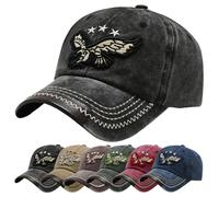 Baynetin Casquette de Baseball Aigle Broderie, Unisexe Réglable Bonnet Respirant Anti-UV Protection Solaire Distressed Trucker Hat Hip-hop Mode Snapback Sport pour Homme (Z_Noir)