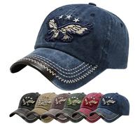 Baynetin Casquette de Baseball Aigle Broderie, Unisexe Réglable Bonnet Respirant Anti-UV Protection Solaire Distressed Trucker Hat Hip-hop Mode Snapback Sport pour Homme (Z_Bleu)