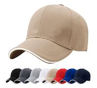 Baynetin Casquette de Baseball, Unisexe Réglable 6 Panel Chapeau Soleil, Casquettes de Golf Sports Casual Coton Léger Chapeau Motorcycle Trucker Cap (Kaki)