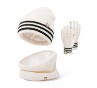 Baynetin Ensemble Hiver 3 Pièces pour Enfants | Bonnet Thermique + Cache-cou Polaire & Moufles Tactiles (4-10 ans) | Doublure Polaire Souple Anti-Vent, Taille Élastique pour Ski/Jeux de Neige