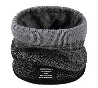 Baynetin Hiver Écharpe Cache-Cou Écharpe Homme Chauffant Écharpe Femme -Vent Ski Élastique Épais Doux maille Doublure Polaire Neck Warmer (A-Grey Black)