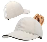 Baynetin Queue de Cheval Casquette de Baseball, Léger Réglable Séchage Rapide Respirante Anti-Soleil UV, Unisexe Couleur Casquette Cross Hat (Beige)