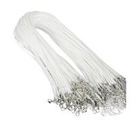BAYNOPURIN Cordon Collier Lot de 10 cordons en coton ciré 1,5 mm et 2 for fabrication bijoux vrac(2MM 45cm,White)