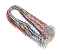 BAYNOPURIN Cordon Collier Lot De 10 Cordons En Cuir Tressé Réglables 45 Cm For Collier, Pendentif, Fermoir Mousqueton, Chaîne Bijoux(Multi color)