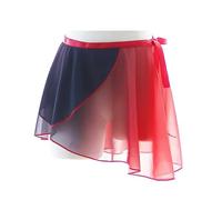 BAYNOPURIN Jupes De Ballet Jupe De Ballet for Femmes Et Filles, Portefeuille Danse, Mini Gymnastique en Mousseline Soie, Dégradé(Black-Red)