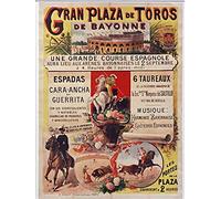 Bayonne Corrida Taureau arènes Reproduction Affiche Poster/Format Size 50X70 cm Papier 300 GR-Vente du fichier numérique HD Possible Nous Consulter (Boutique : affichevintage.FR)