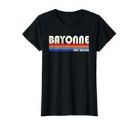 Bayonne Pays Basque Style Rétro Années 70 80 T-Shirt Graphique avec Valeur, Femme, Noir, M