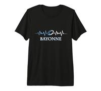 Bayonne Rugby Battement De Coeur Basque Bleu et Blanc T-Shirt Haut de Gamme